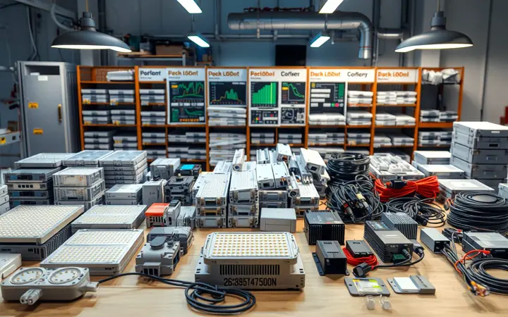 多种LED灯具及配件实物展示