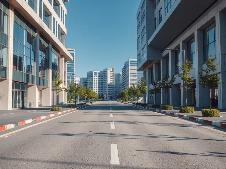 科技园区新建道路待安装照明