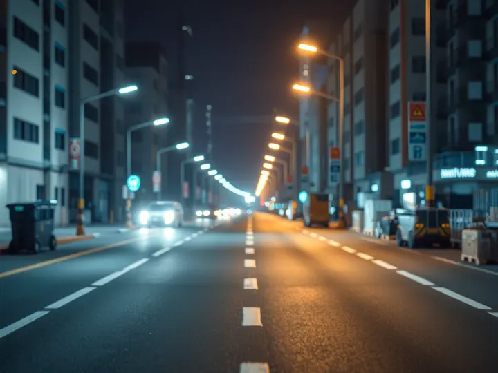 道路照明工程适用场景:城市道路夜间照明效果