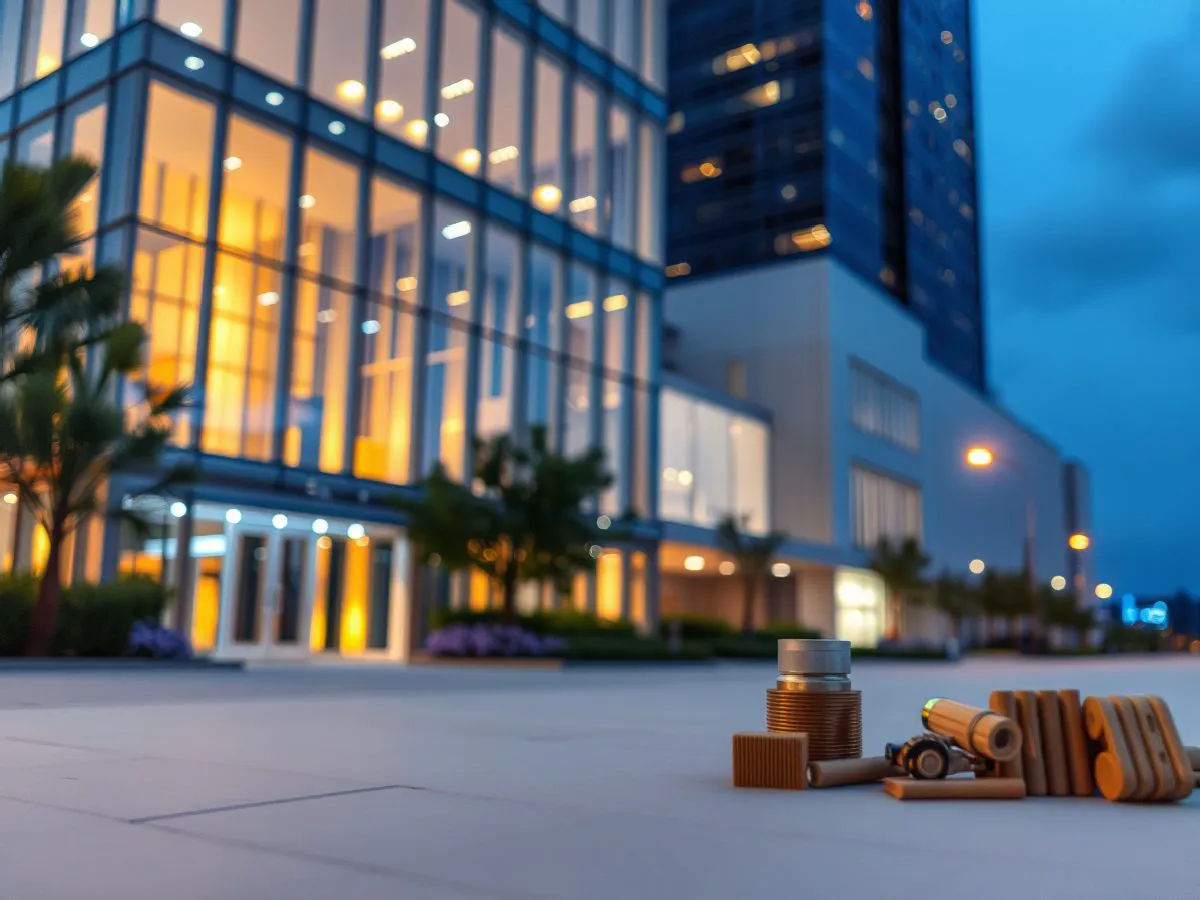 建筑景观亮化效果示例,LED灯光勾勒建筑轮廓