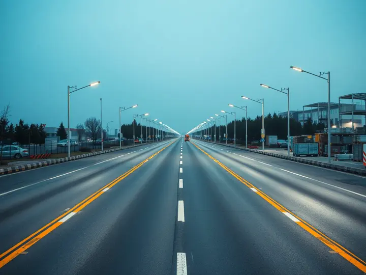 工业园区道路照明现场实景