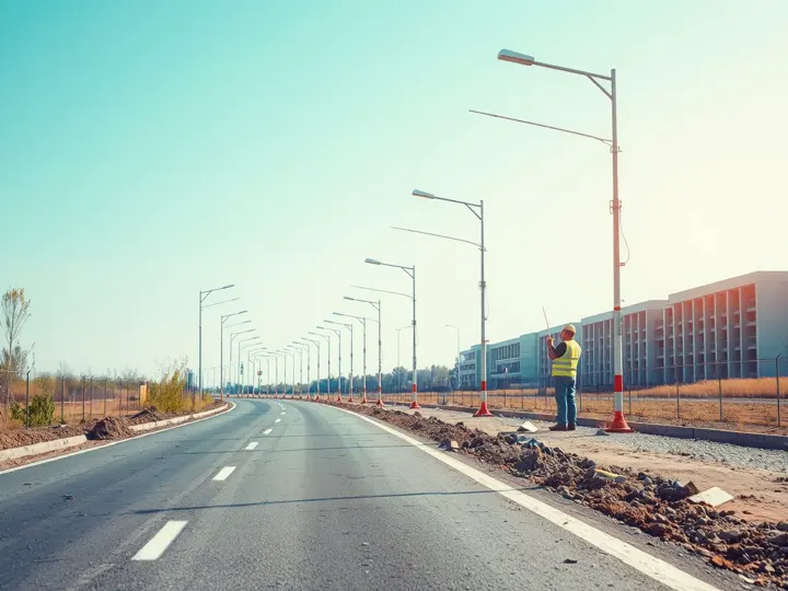 园区道路施工现场